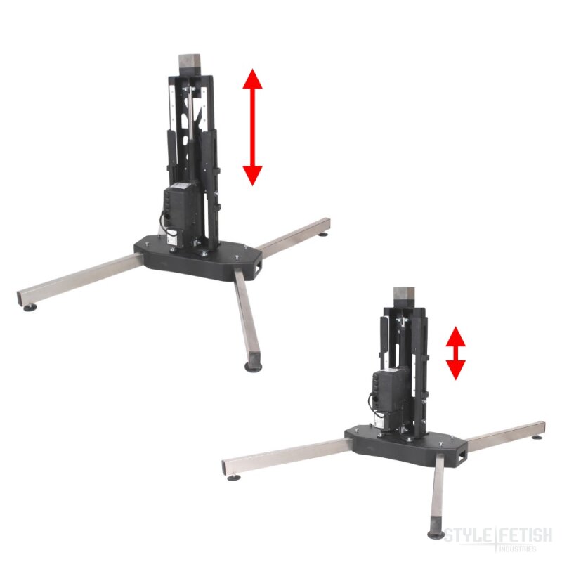 Electric height adjustment for system base